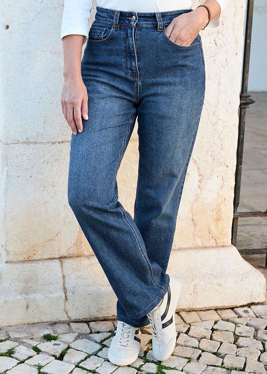 Cotton Traders Stonewash Relaxed Straight Leg Jeans
