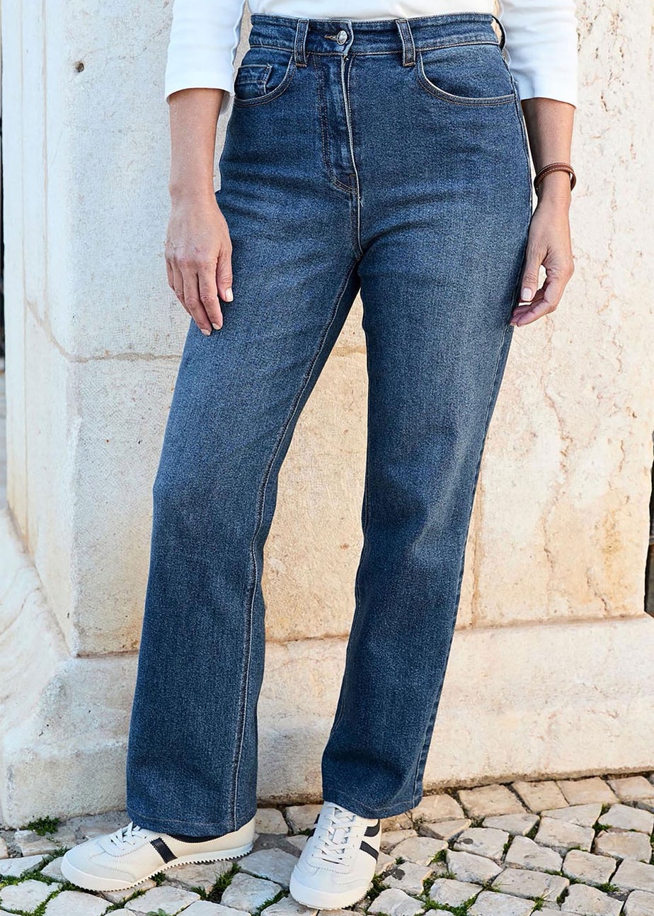 Cotton Traders Stonewash Relaxed Straight Leg Jeans