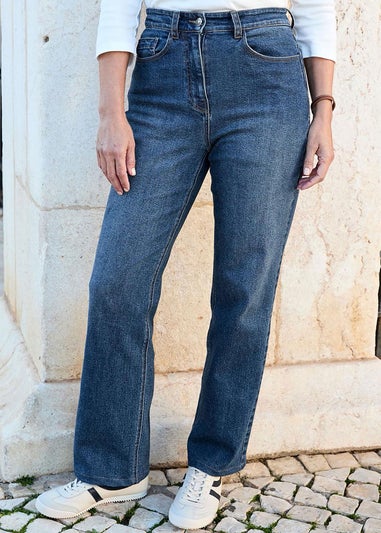 Cotton Traders Stonewash Relaxed Straight Leg Jeans