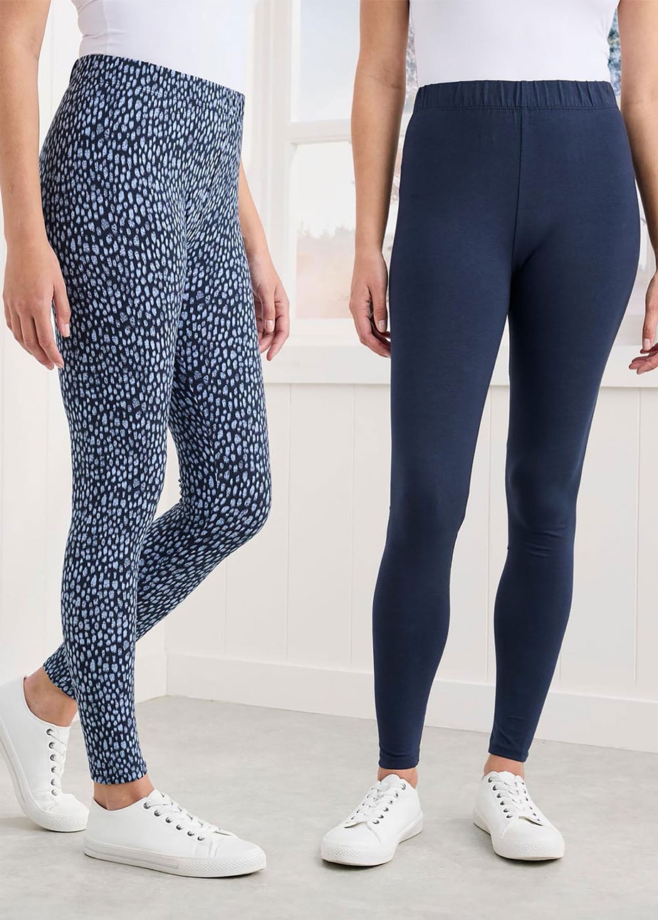 Cotton Traders Navy 2 Pack Of Leggings