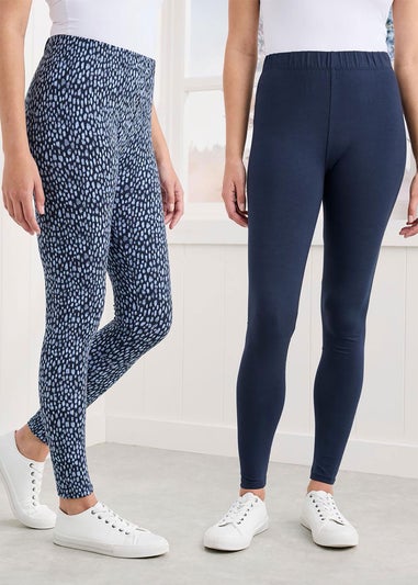 Cotton Traders Navy 2 Pack Of Leggings