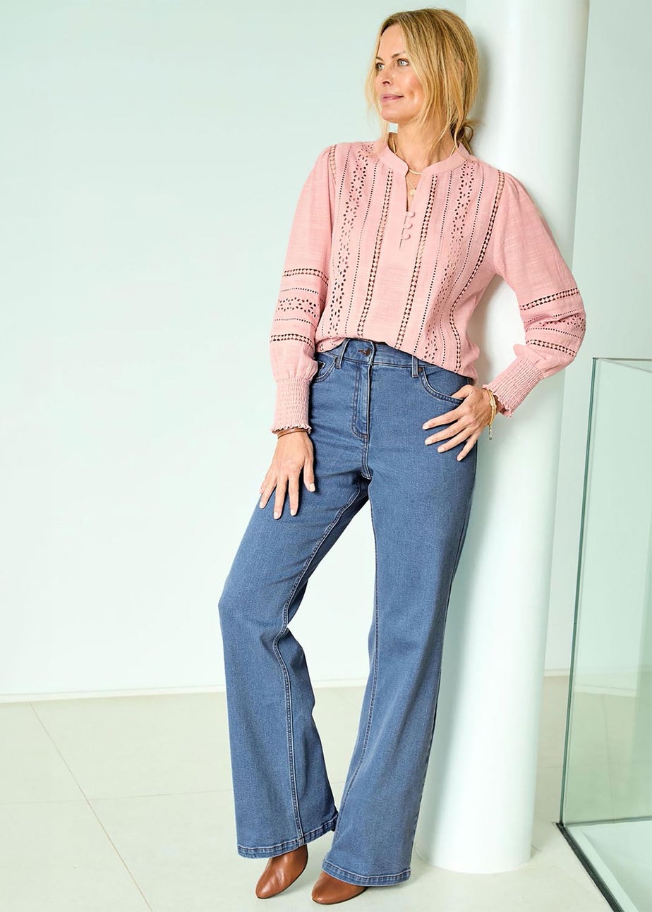 Cotton Traders Lightwash Wide Leg Jeans