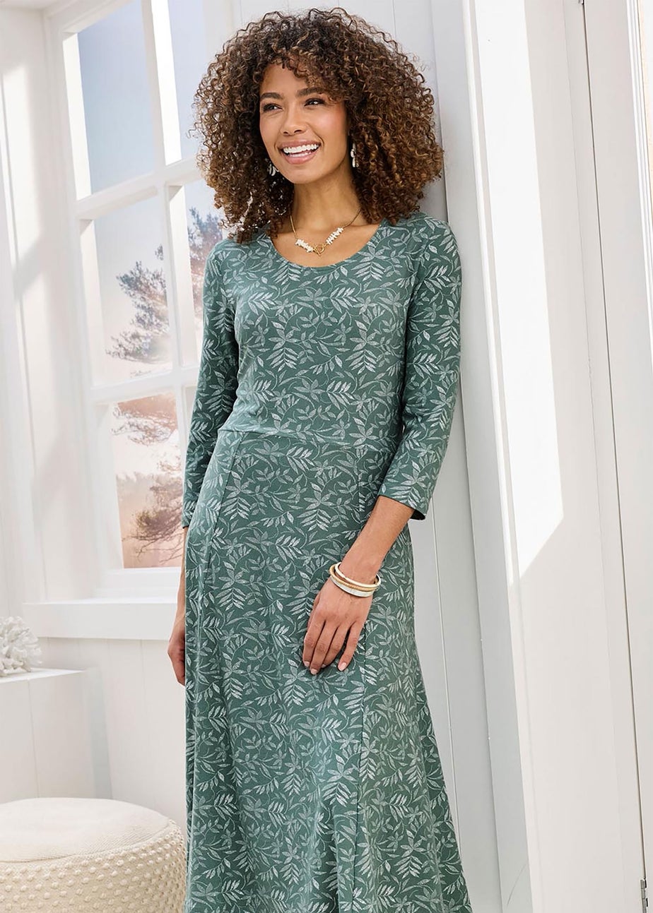 Cotton Traders Everglade Essential Jersey Print Midi Dress
