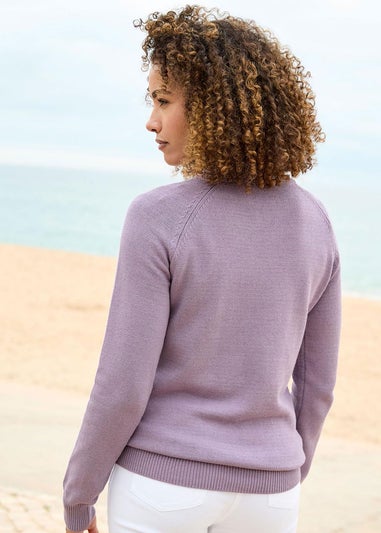 Cotton Traders Light Crocus Cotton Crew Neck Jumper