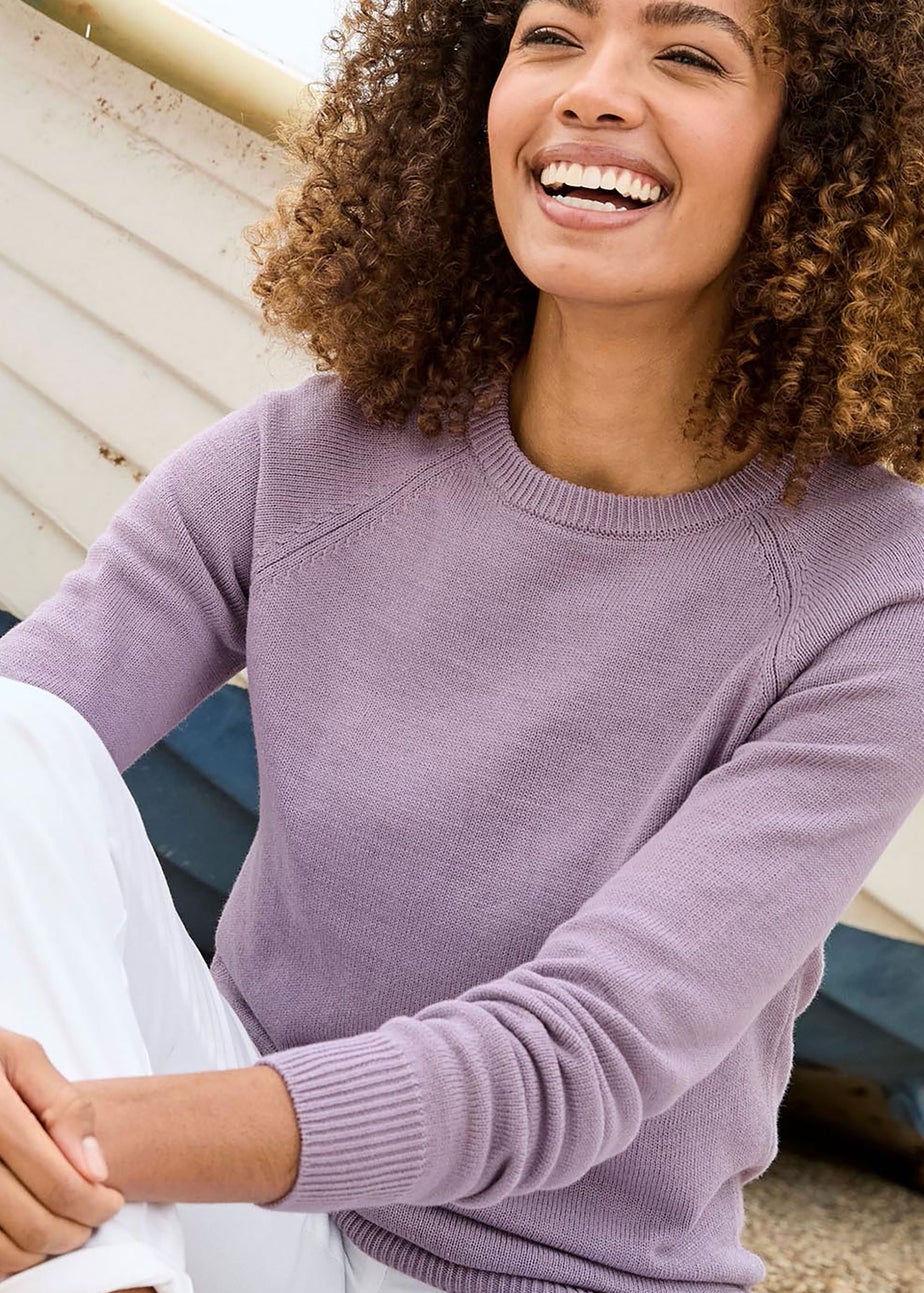 Cotton Traders Light Crocus Cotton Crew Neck Jumper