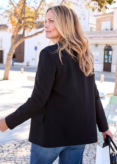 Cotton Traders Black Double Breasted Blazer