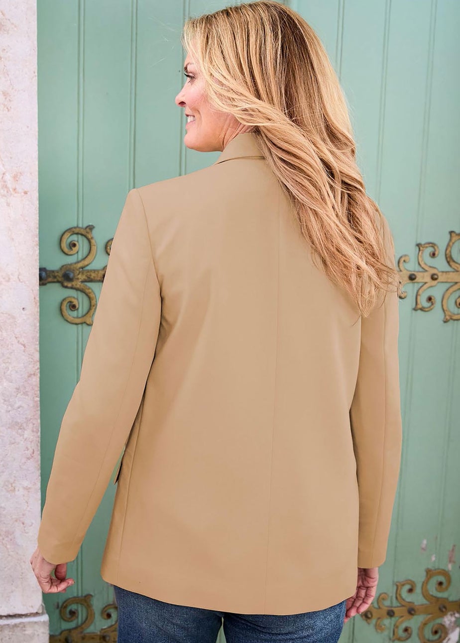 Cotton Traders Light Camel Double Breasted Blazer