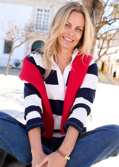 Cotton Traders Navy Rugby Top
