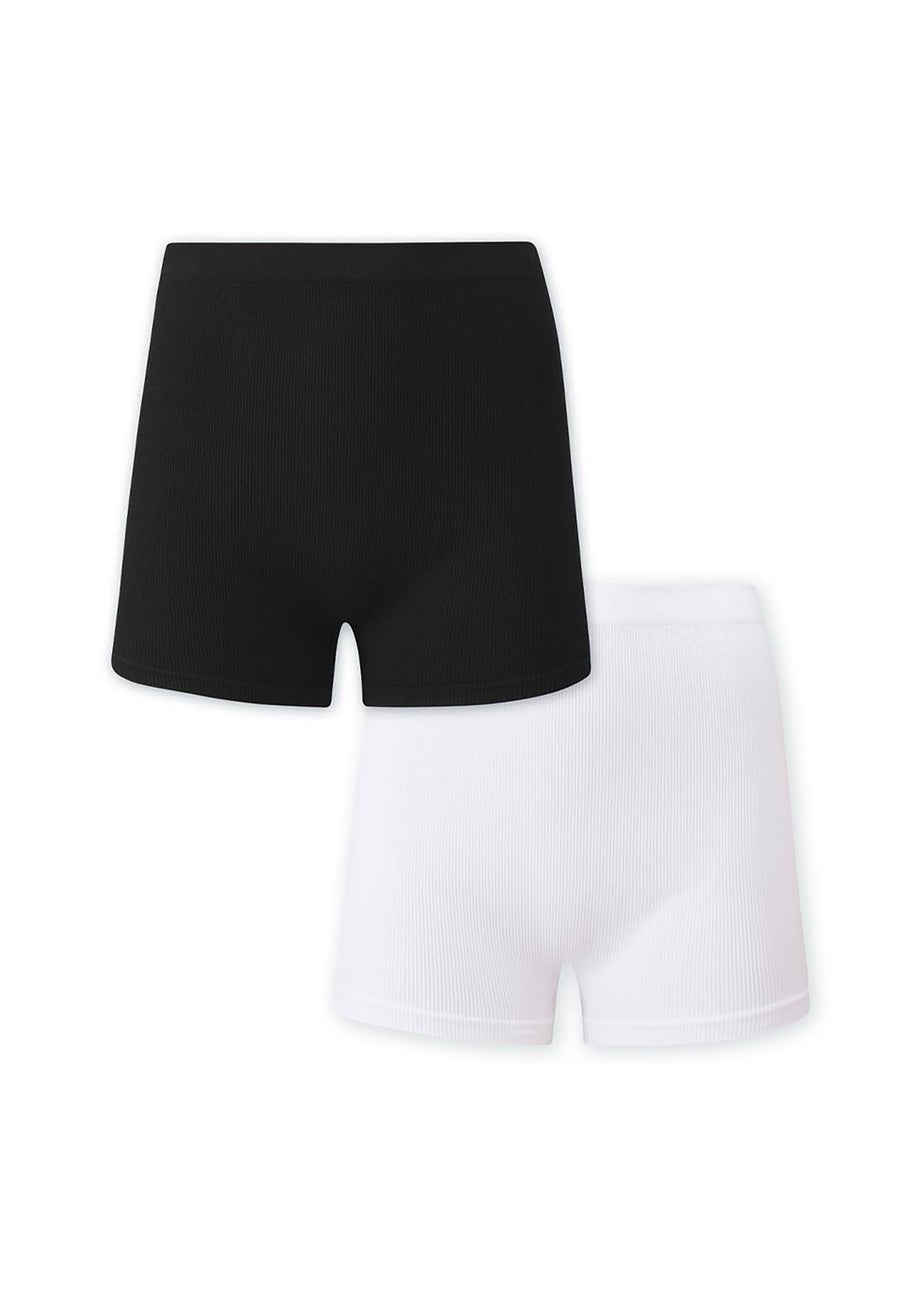 Cotton Traders Black 2 Pack Seam Free Ribbed Shorts