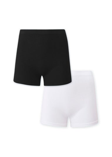Cotton Traders Black 2 Pack Seam Free Ribbed Shorts
