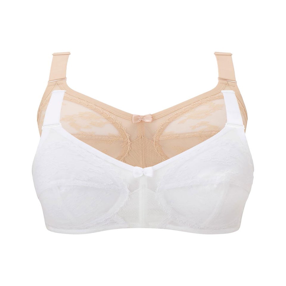 Cotton Traders Multi 2 Pack Dolly Full Cup Non-Wired Bras