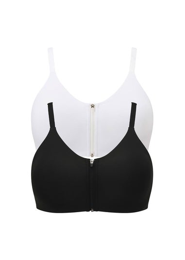 Cotton Traders Multi 2 Pack Abby Zip Front Comfort Bras