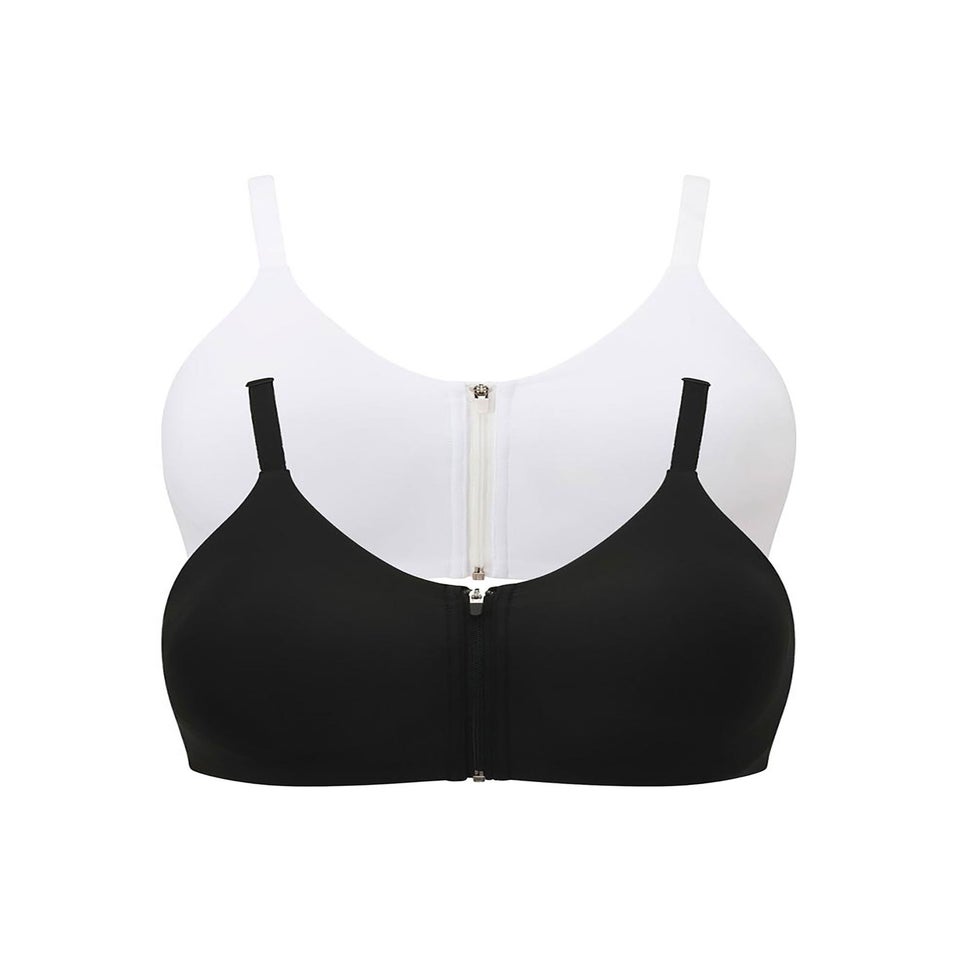 Cotton Traders Multi 2 Pack Abby Zip Front Comfort Bras