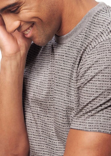 Cotton Traders Grey Marl Crew Neck Textured T-Shirt