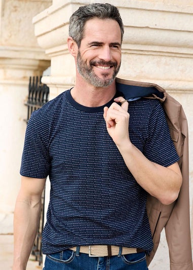 Cotton Traders Twilight Crew Neck Textured T-Shirt