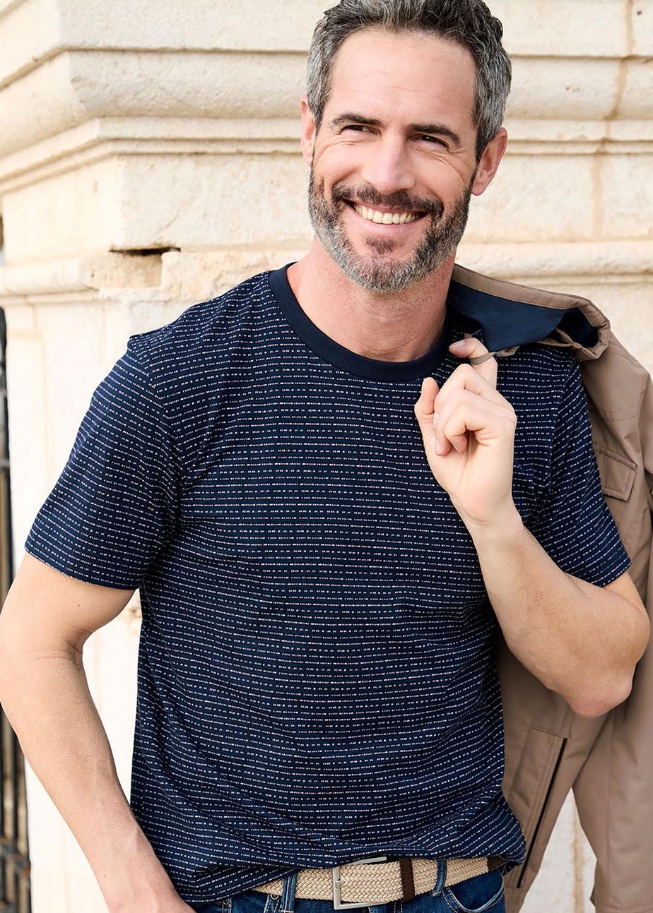 Cotton Traders Twilight Crew Neck Textured T-Shirt