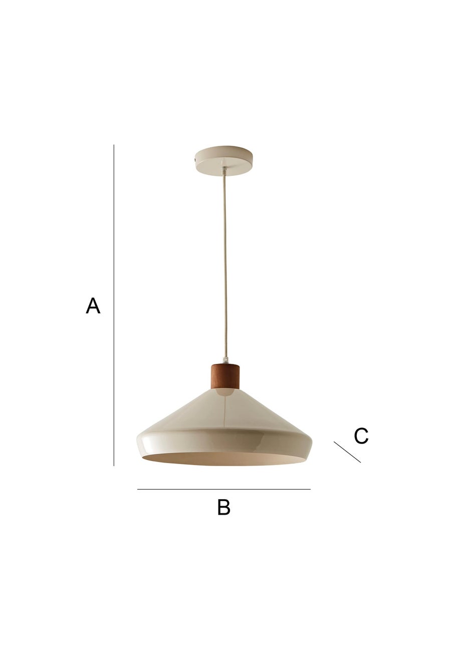 ValueLights Parker Cream and Walnut Pendant Ceiling Light