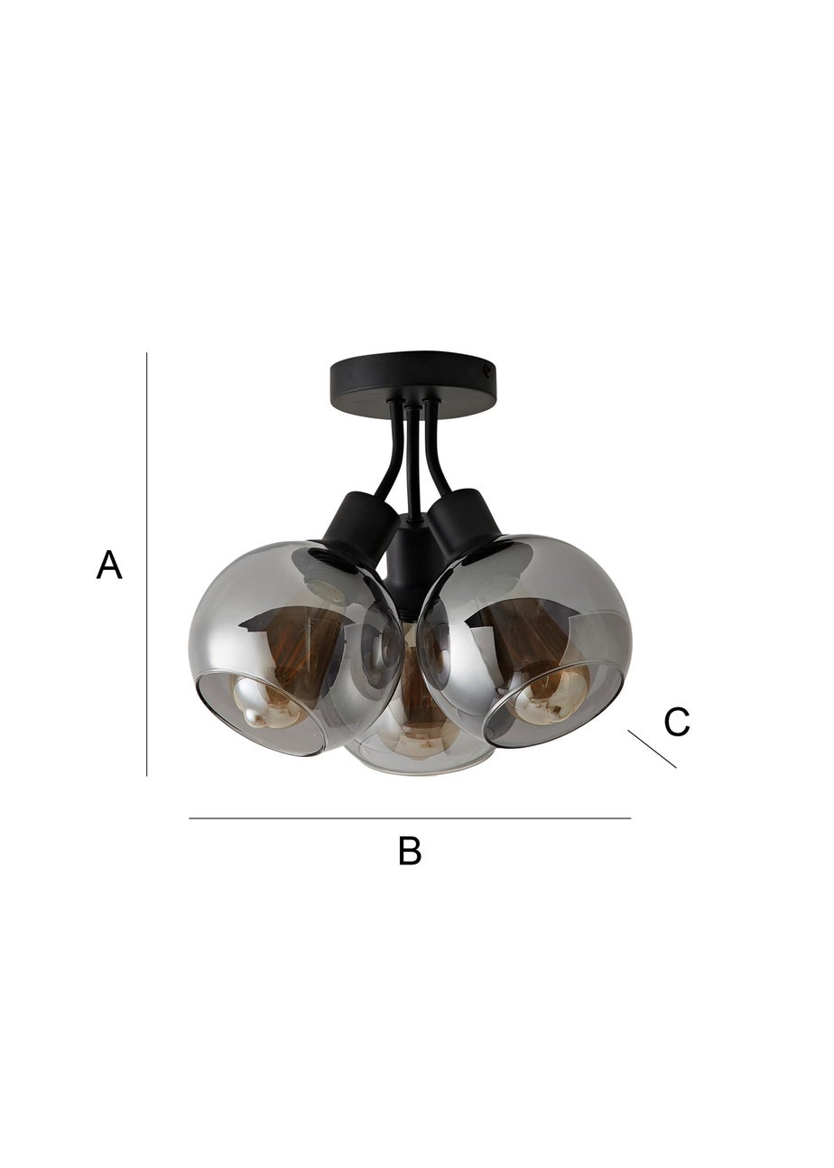 ValueLights Bellamy Black Bubble Cluster Ceiling Light