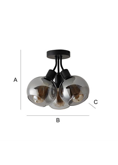 ValueLights Bellamy Black Bubble Cluster Ceiling Light