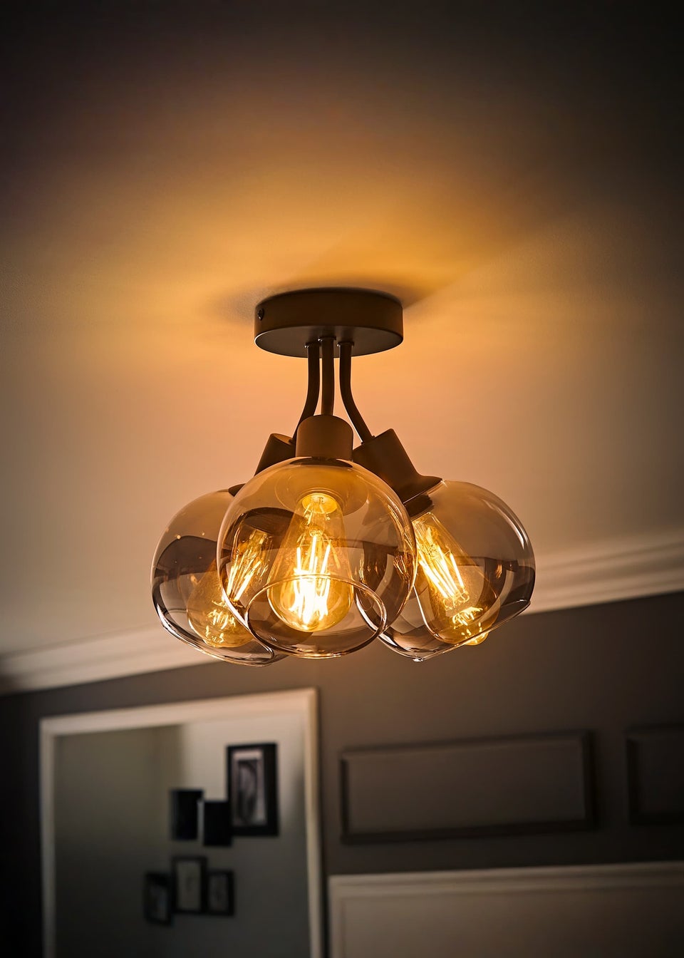 ValueLights Bellamy Black Bubble Cluster Ceiling Light