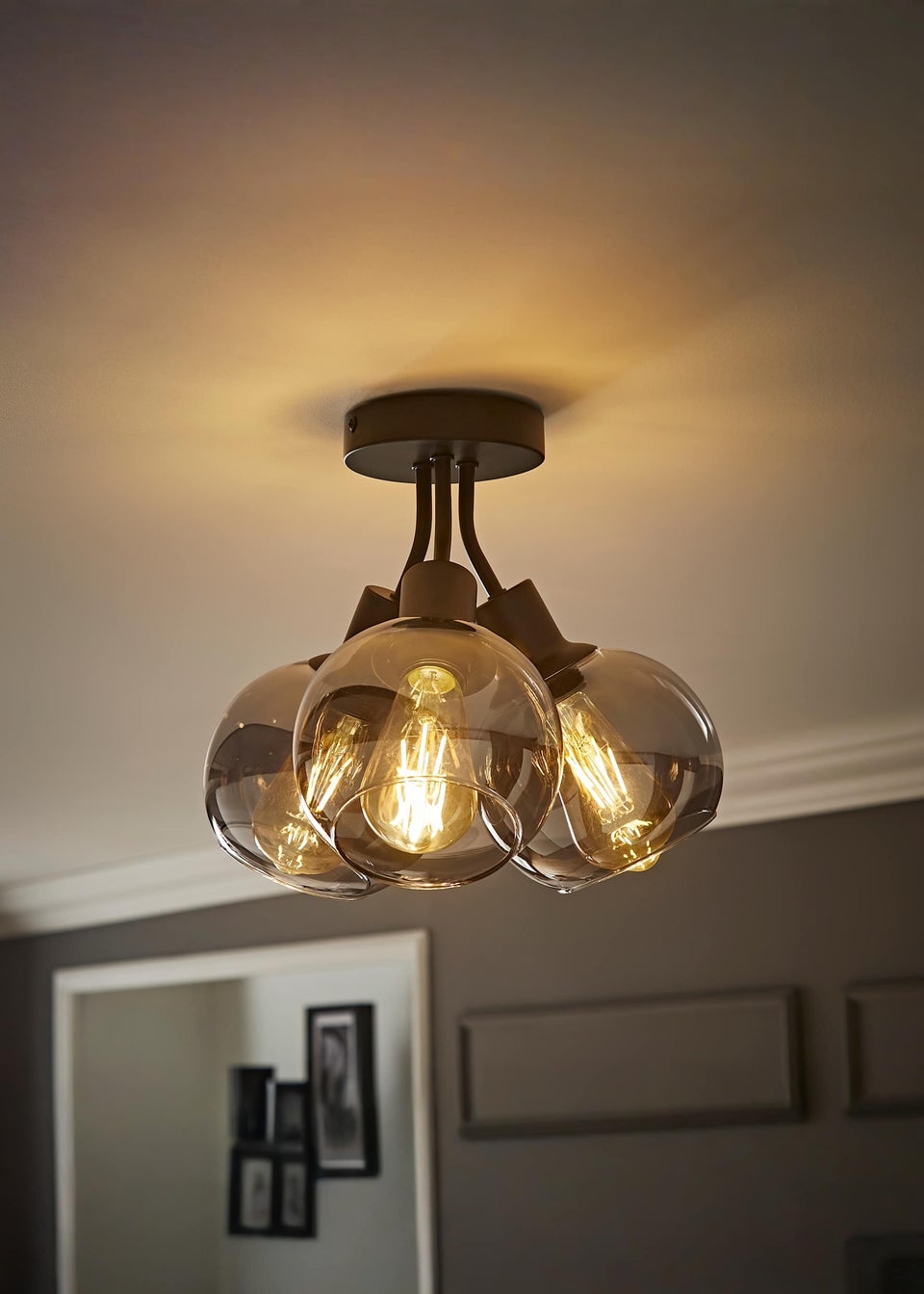 ValueLights Bellamy Black Bubble Cluster Ceiling Light