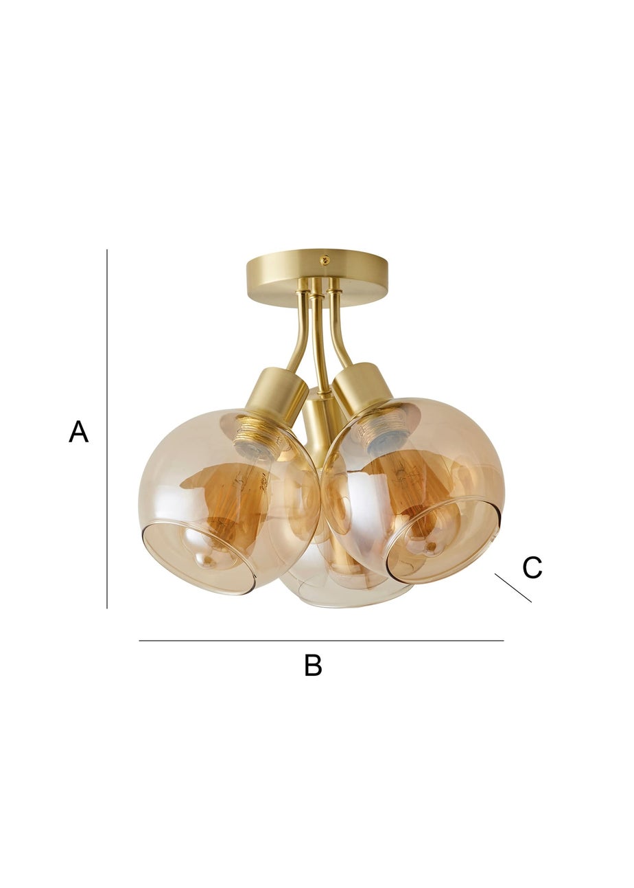 ValueLights Bellamy Brushed Gold Bubble Cluster Ceiling Light