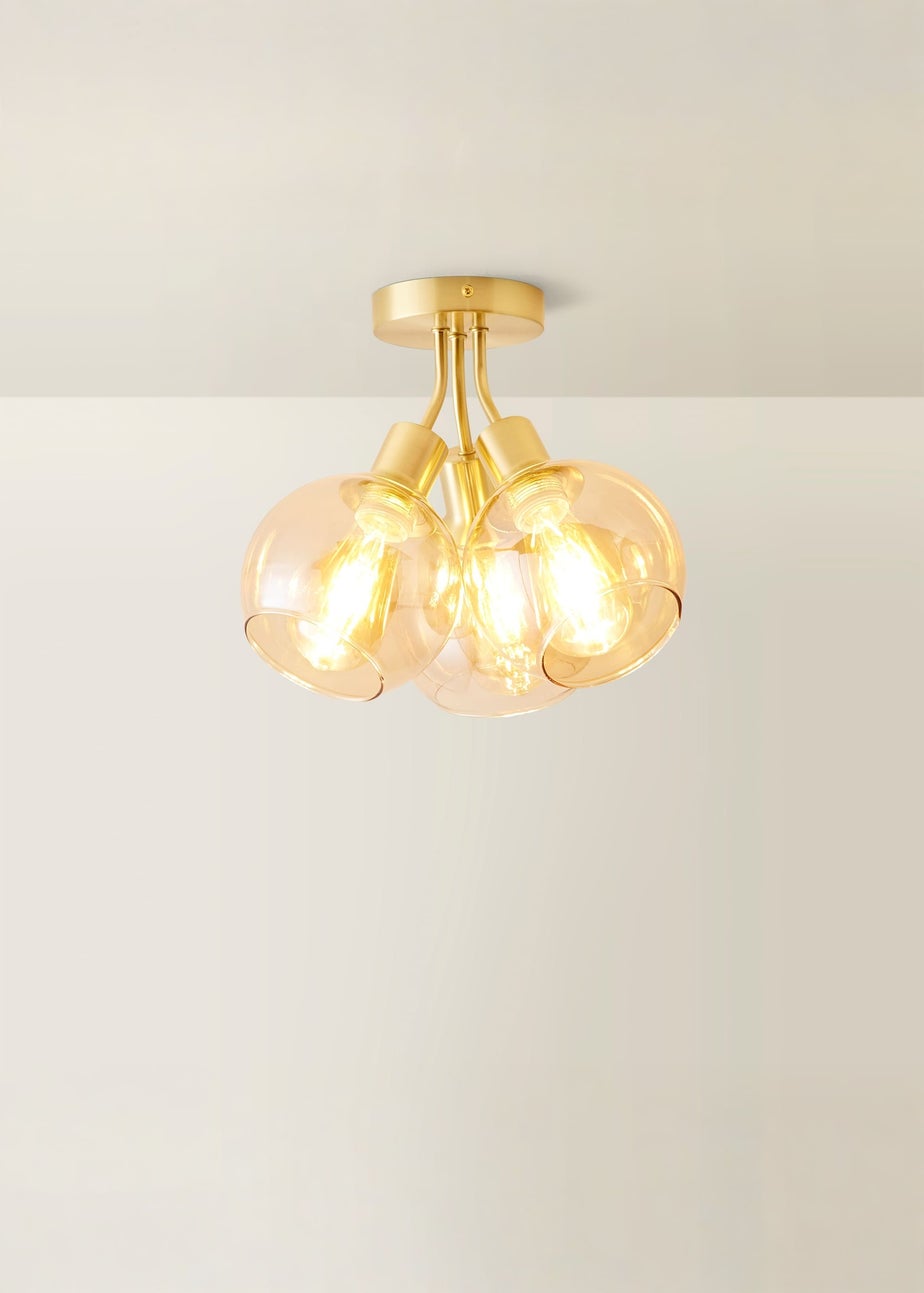 ValueLights Bellamy Brushed Gold Bubble Cluster Ceiling Light