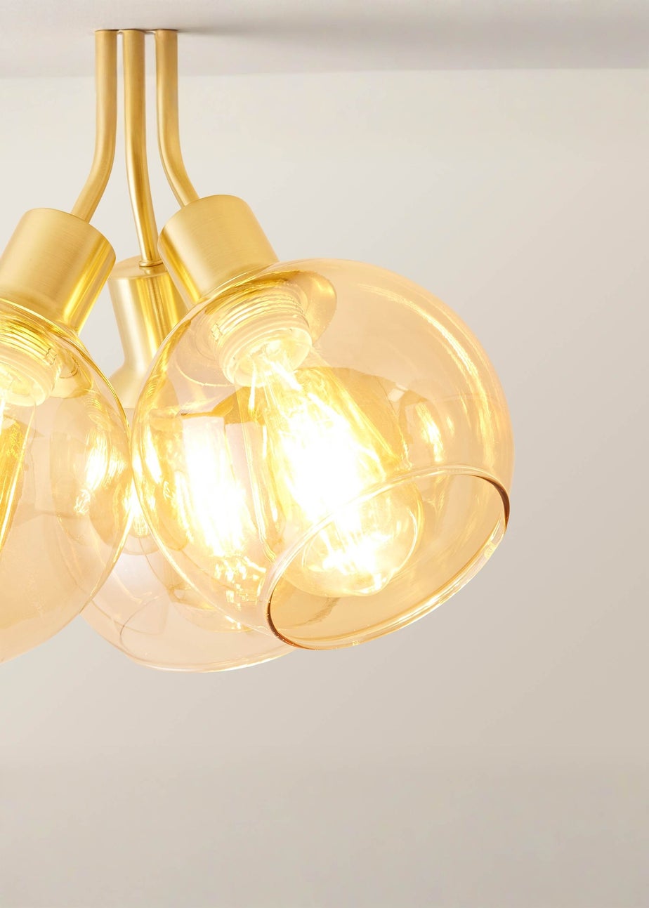 ValueLights Bellamy Brushed Gold Bubble Cluster Ceiling Light