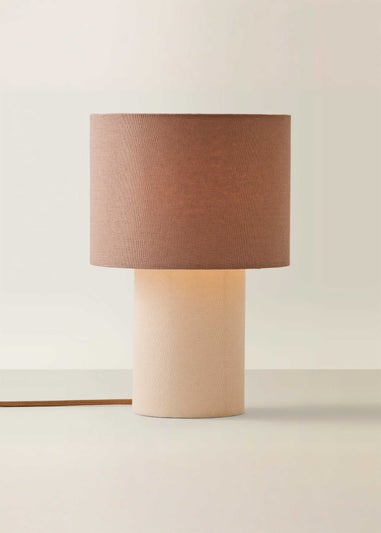 ValueLights Bobby Mocha Fabric Table Lamp