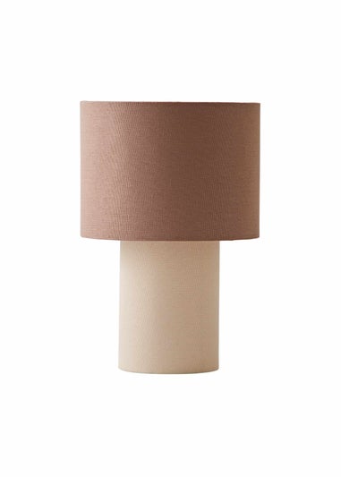 ValueLights Bobby Mocha Fabric Table Lamp