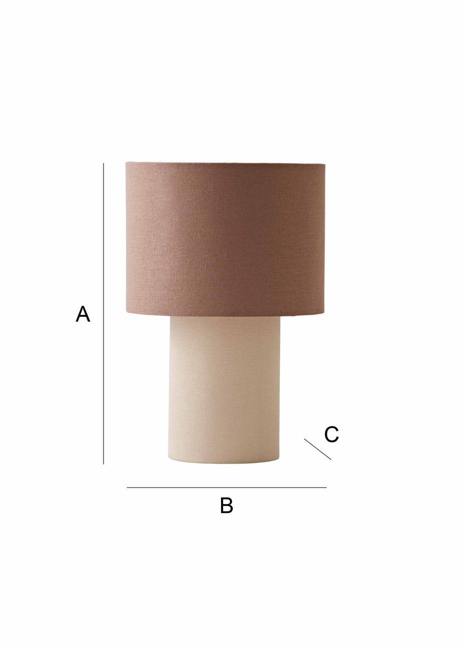 ValueLights Bobby Mocha Fabric Table Lamp