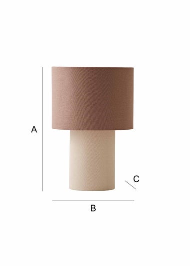 ValueLights Bobby Mocha Fabric Table Lamp