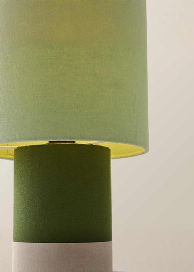 ValueLights Bobby Green Fabric Table Lamp