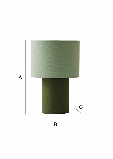 ValueLights Bobby Green Fabric Table Lamp