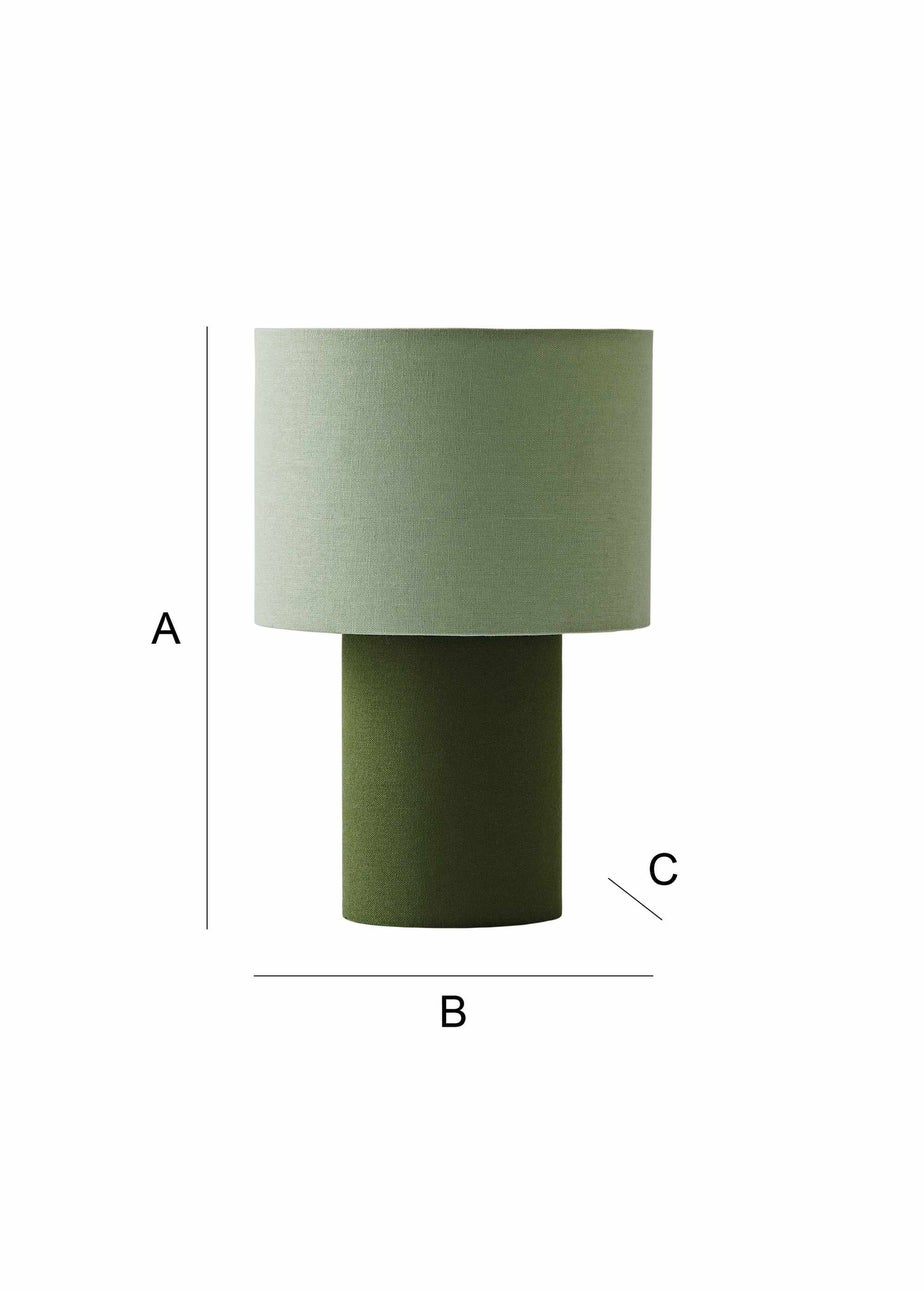 ValueLights Bobby Green Fabric Table Lamp
