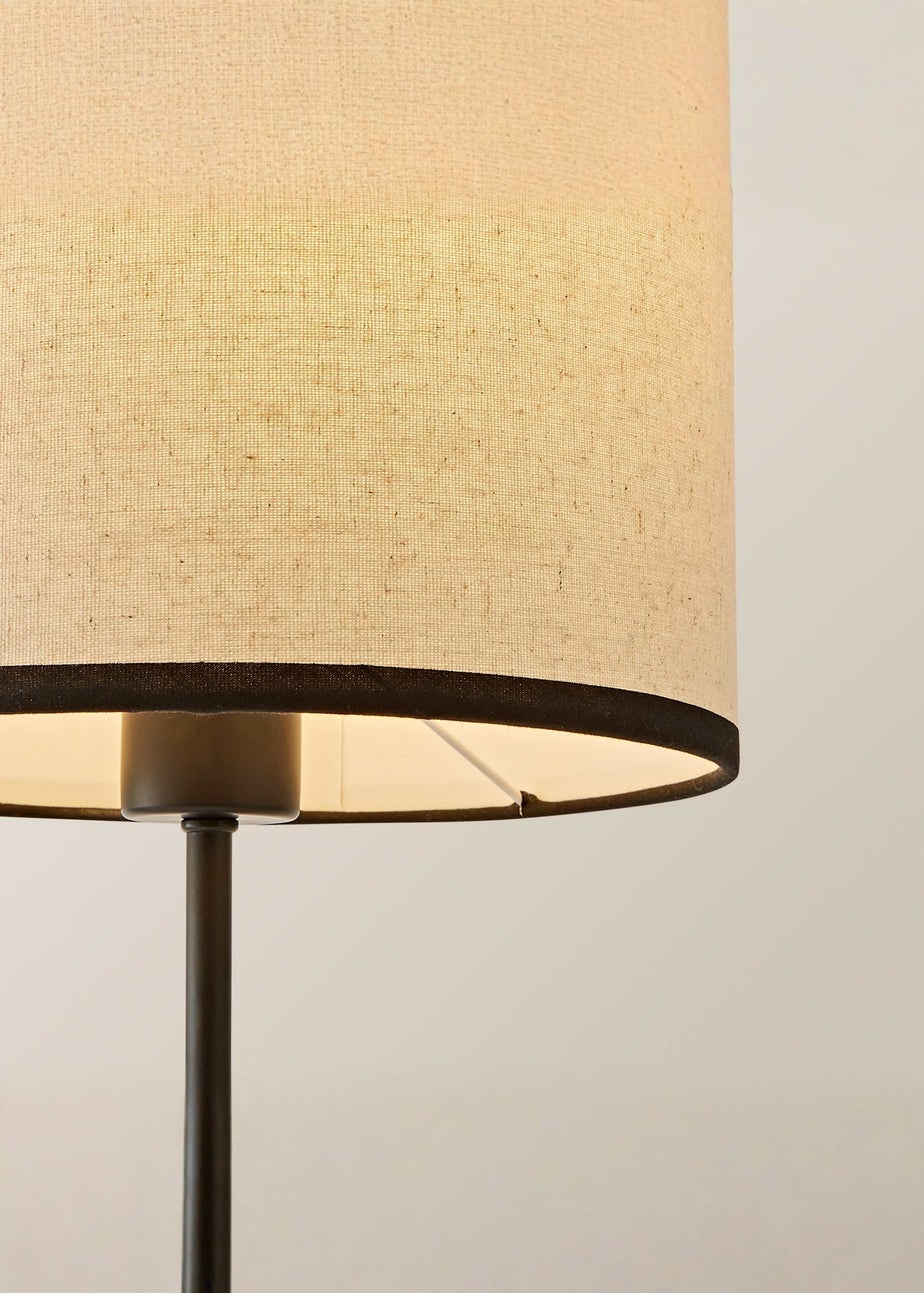 ValueLights Kaiden Dome Table Lamp with Black Trim Linen Shade