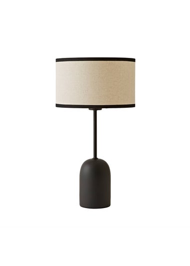 ValueLights Kaiden Dome Table Lamp with Black Trim Linen Shade