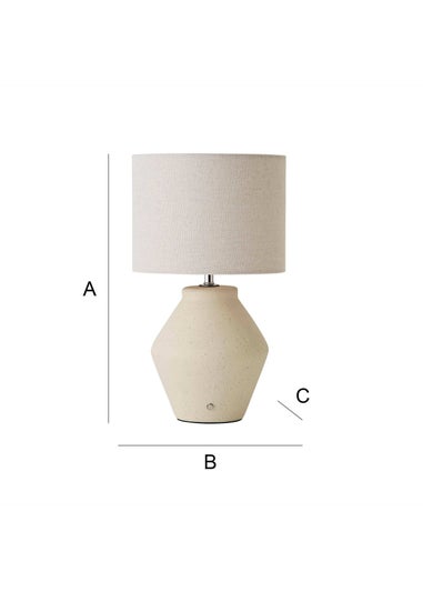 ValueLights Finn Cream Ceramic Rechargeable Table Lamp