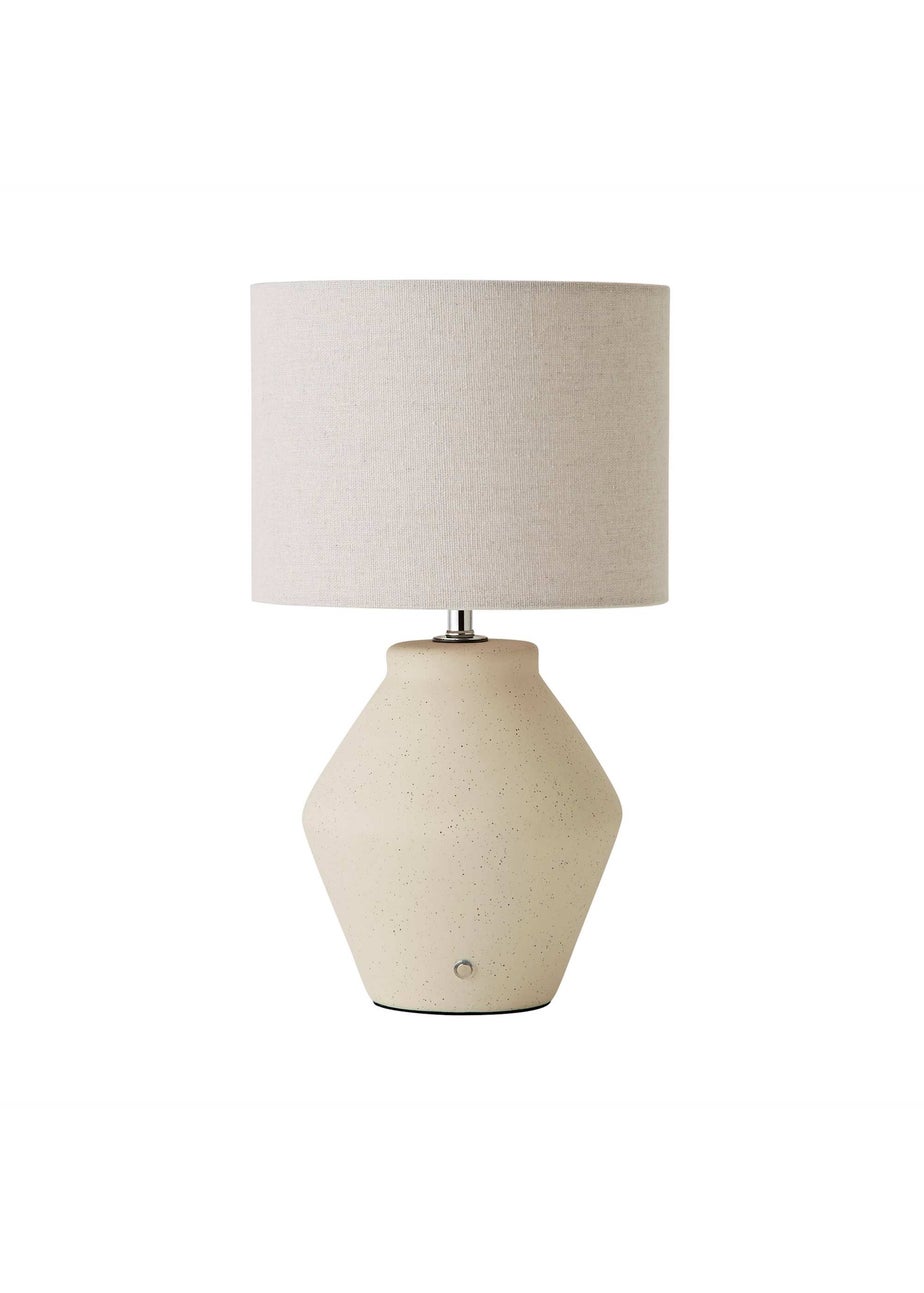 ValueLights Finn Cream Ceramic Rechargeable Table Lamp