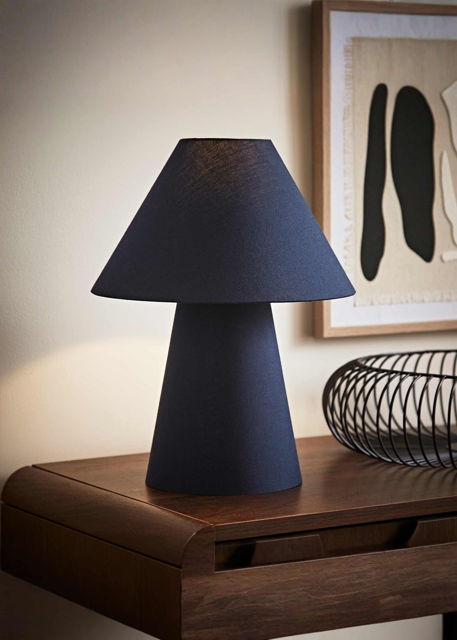 ValueLights Freddie Navy Tapered Table Lamp