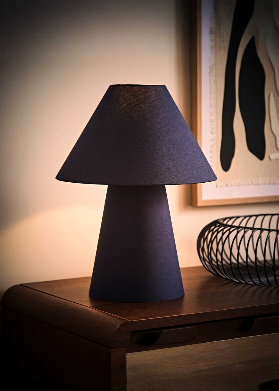 ValueLights Freddie Navy Tapered Table Lamp