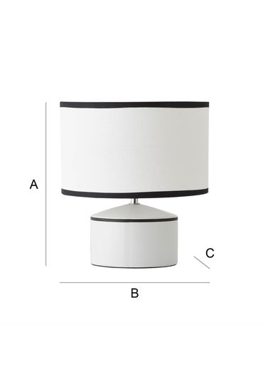 ValueLights Julia Black Trim Ceramic Table Lamp with Linen Shade