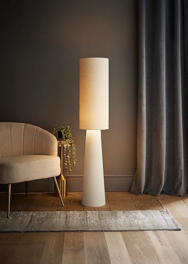 ValueLights Ash Cream Boucle Midi Floor Lamp