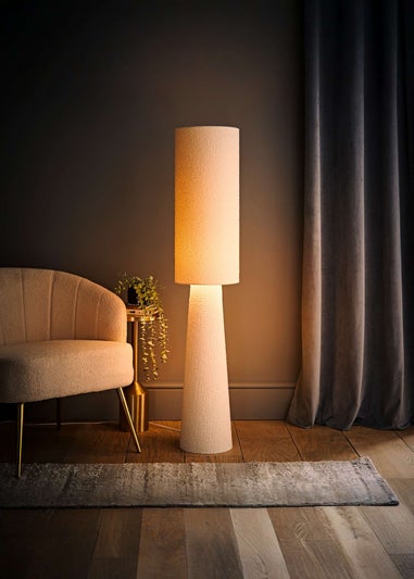 ValueLights Ash Cream Boucle Midi Floor Lamp