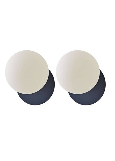 ValueLights Darla Pair of Navy Bathroom Wall Lights with Bulbs
