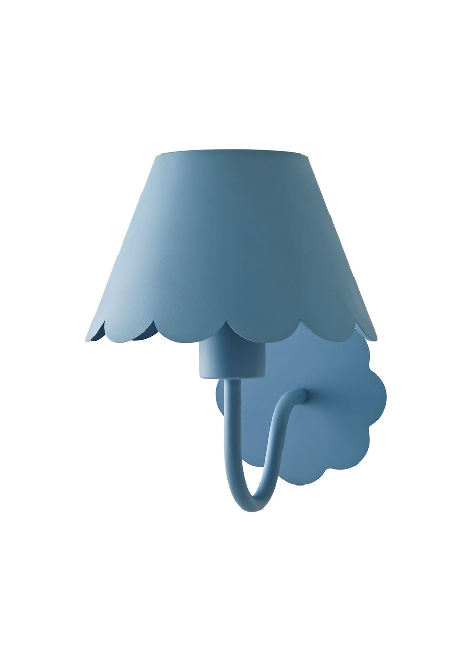 ValueLights Hattie Blue Scallop Rechargeable Wall Light