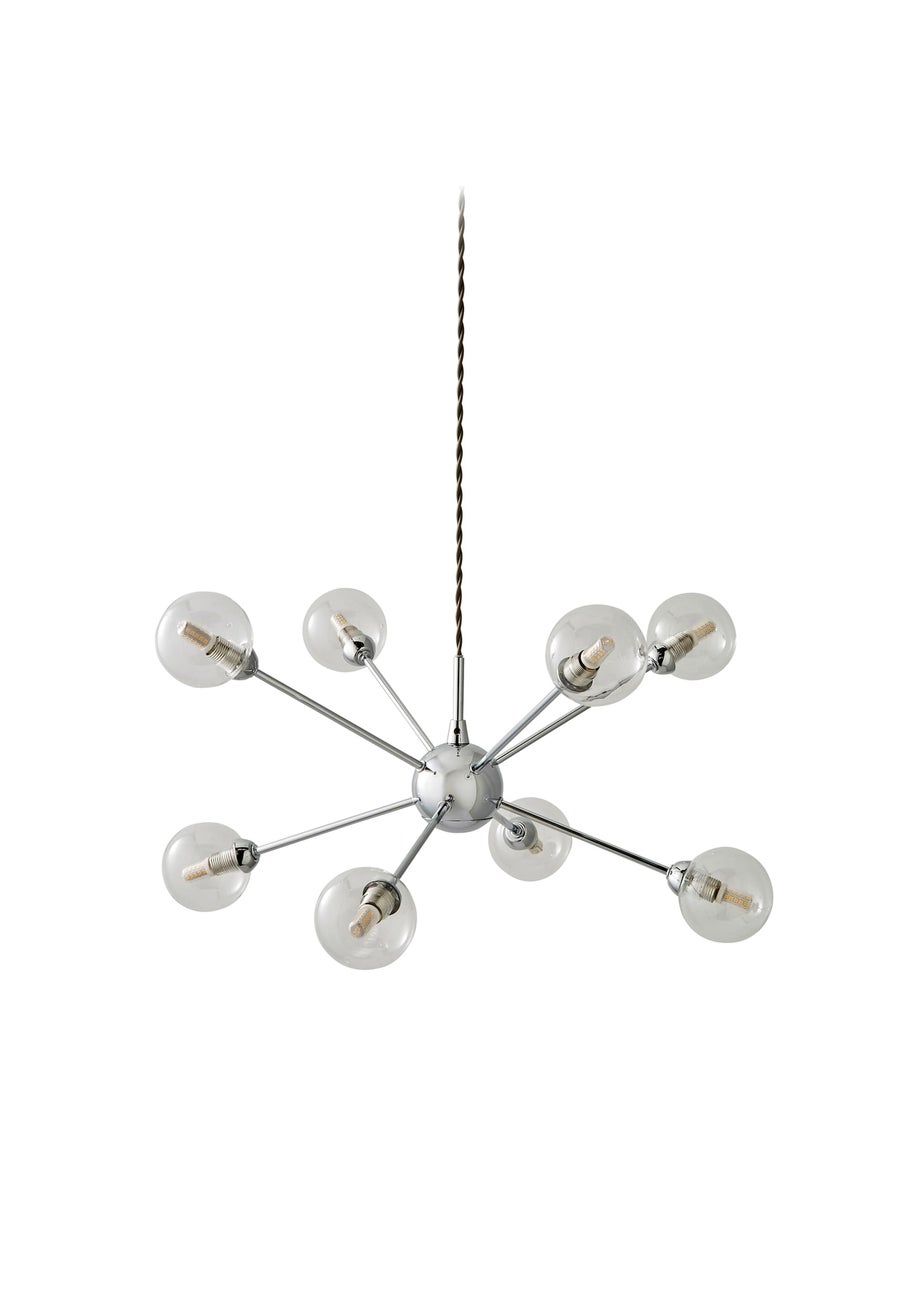 ValueLights Sputnik Chrome 8 Way Pendant Ceiling Light with Bulbs