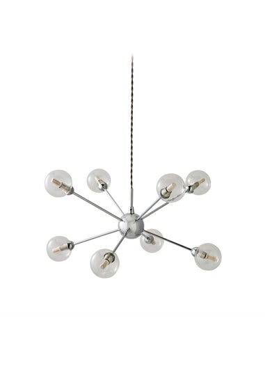 ValueLights Sputnik Chrome 8 Way Pendant Ceiling Light with Bulbs