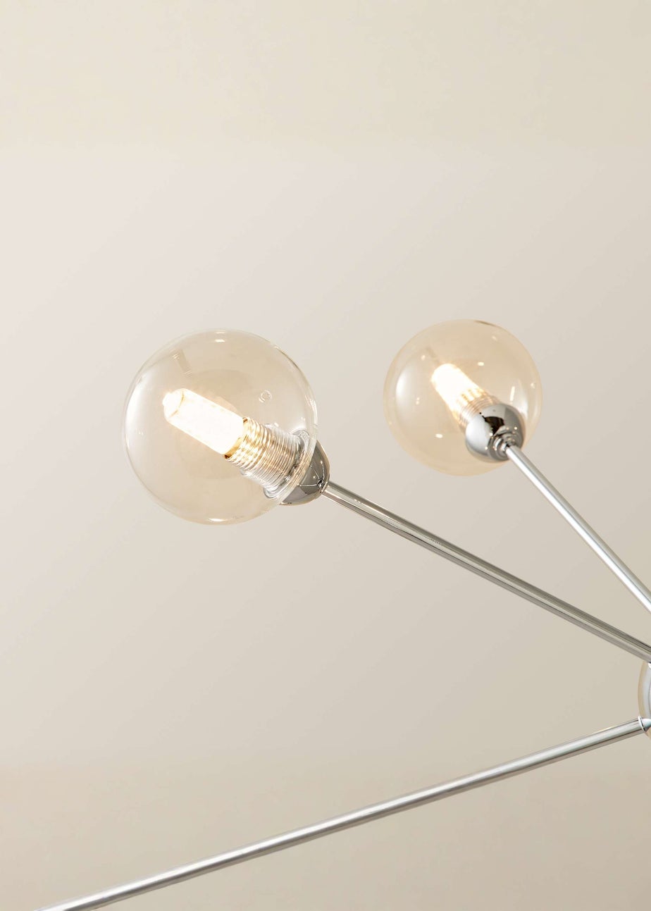 ValueLights Sputnik Chrome 8 Way Pendant Ceiling Light with Bulbs