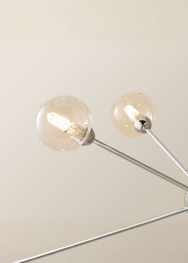 ValueLights Sputnik Chrome 8 Way Pendant Ceiling Light with Bulbs